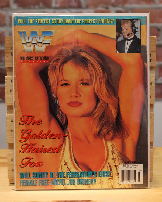 Original WWF WWE Vintage Wrestling Magazine Sunny/Mr Perfect (March 1996)