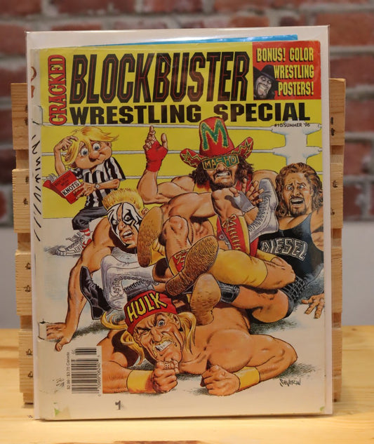 Original Vintage Cracked Magazine Blockbuster WCW Wrestling Edition Hogan/Savage (Summer 1996