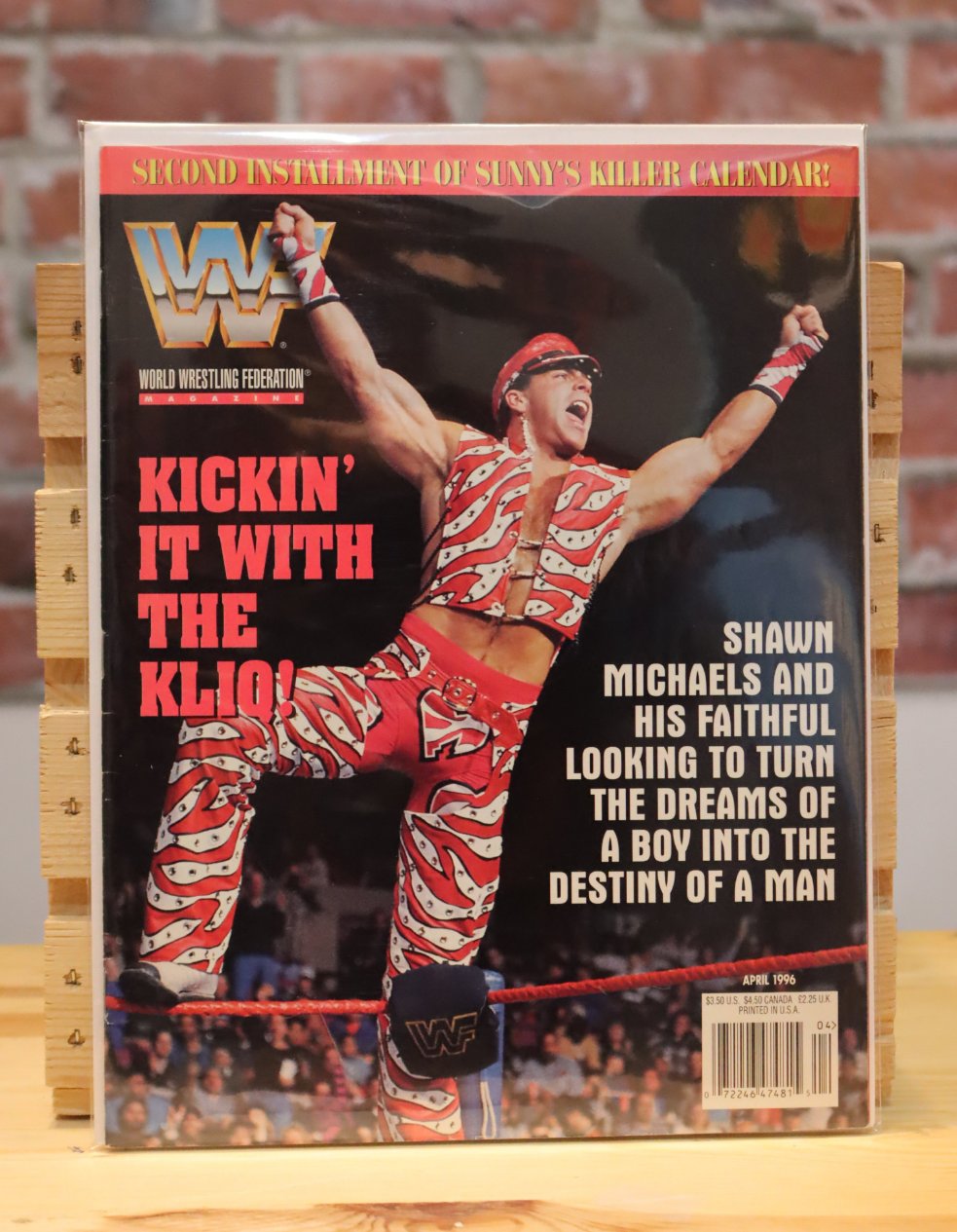 Original WWF WWE Vintage Wrestling Magazine HBK Shawn Michaels April 1996)
