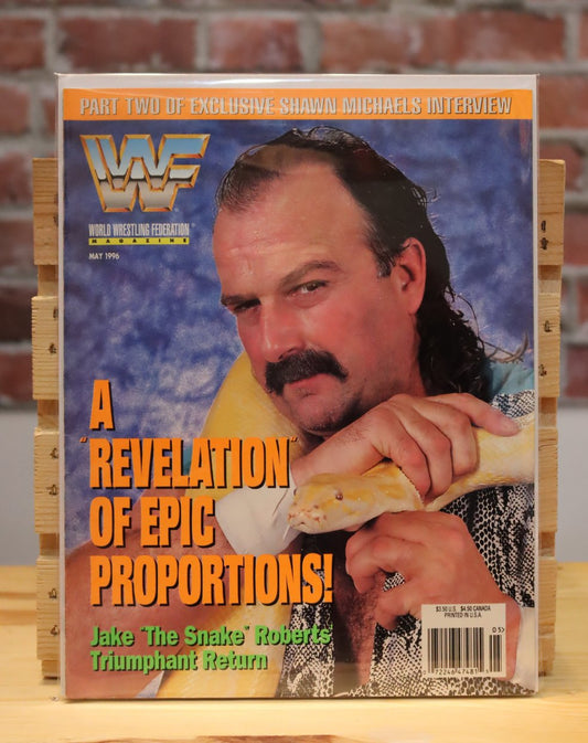 Original WWF WWE Vintage Wrestling Magazine Jake The Snake Roberts (May 1996)