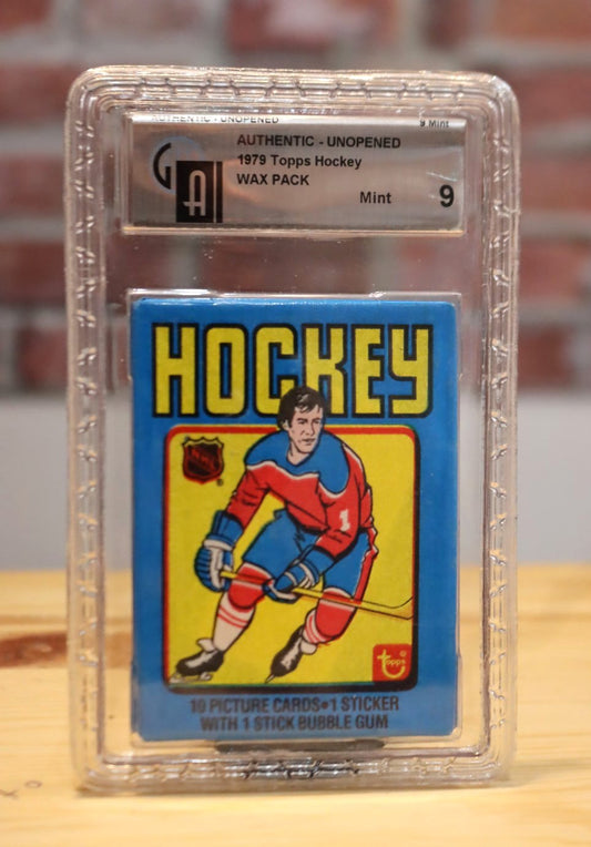 1979/80 Topps Hockey Card Graded Wax Pack GAI 9 - Possible Wayne Gretzky Rookie!