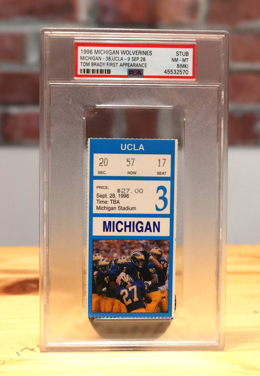 1996 Michigan Wolverines VS UCLA PSA 8 Graded Ticket Stub Tom Brady 1st Appearance