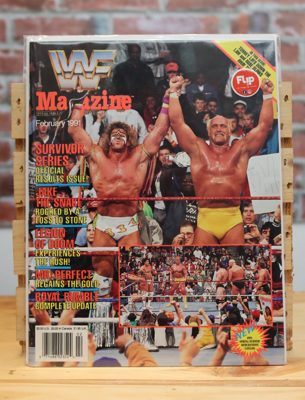 Original WWF WWE Vintage Wrestling Magazine Ultimate Warrior/Hulk Hogan (February 1991)