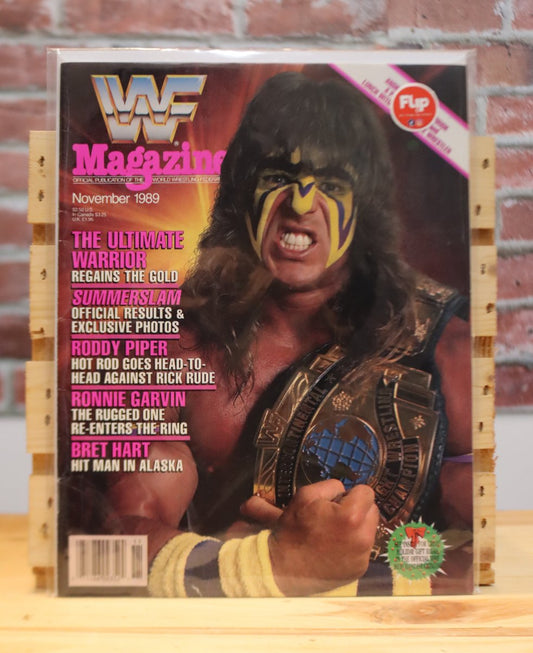 Original WWF WWE Vintage Wrestling Magazine Ultimate Warrior (November 1989)