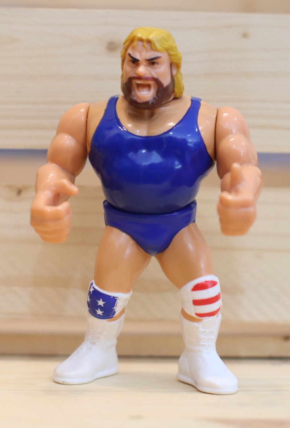 1993 Hasbro Hacksaw Jim Duggan WWF Loose Wrestling Figure Mint With American Flag