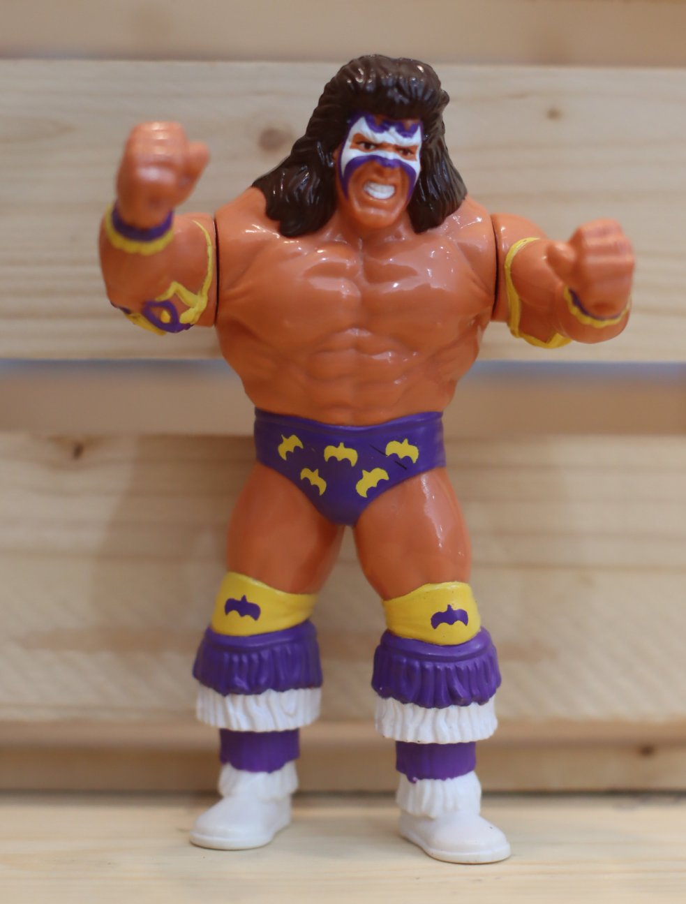 1991 Hasbro Ultimate Warrior Purple Rare Loose Wrestling Figure Mint!