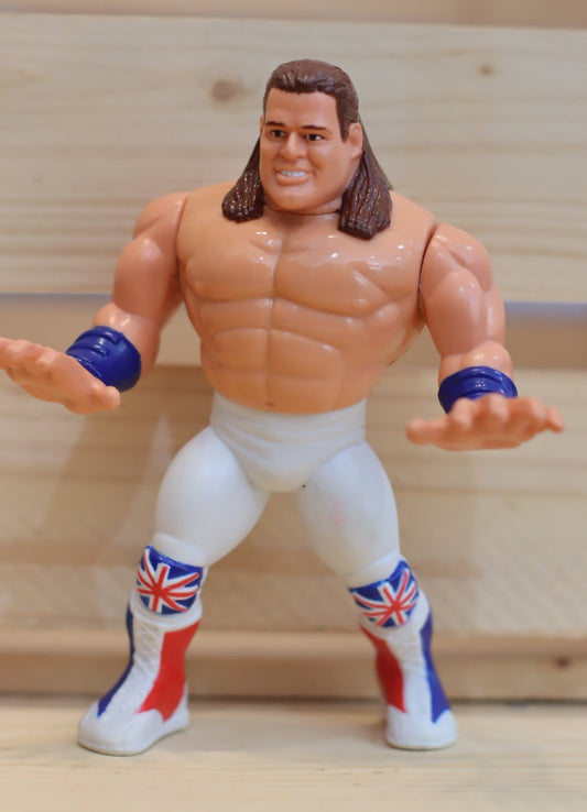 1992 Hasbro The British Bulldog Union Jack Trunks Loose WWF Wrestling Figure Mint!