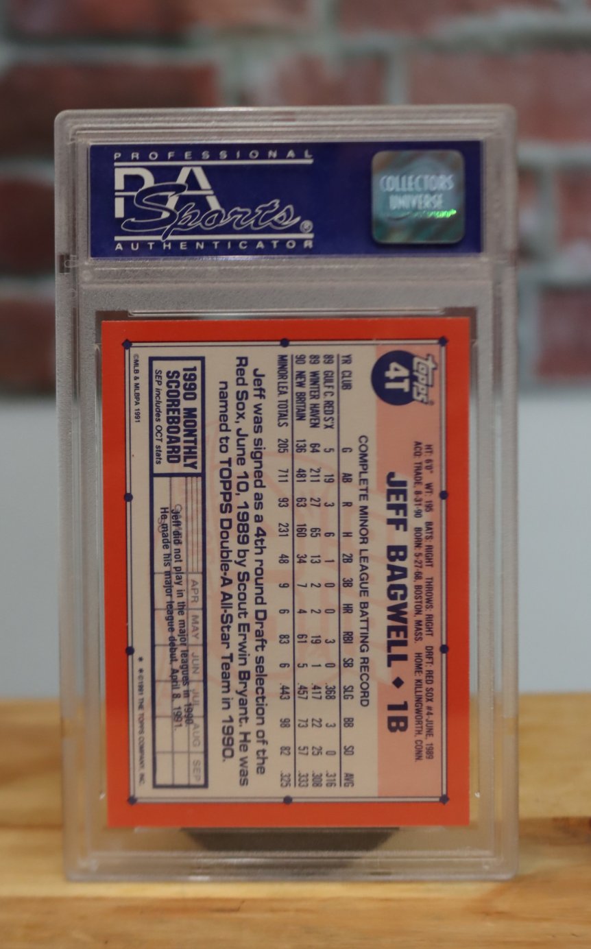 1991 Topps Traded Jeff Bagwell Rookie Card PSA 9