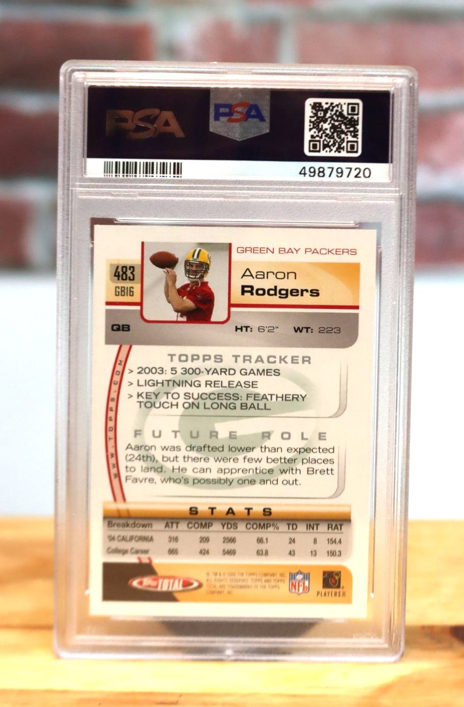 2005 Topps Total Aaron Rodgers Rookie Card PSA 9