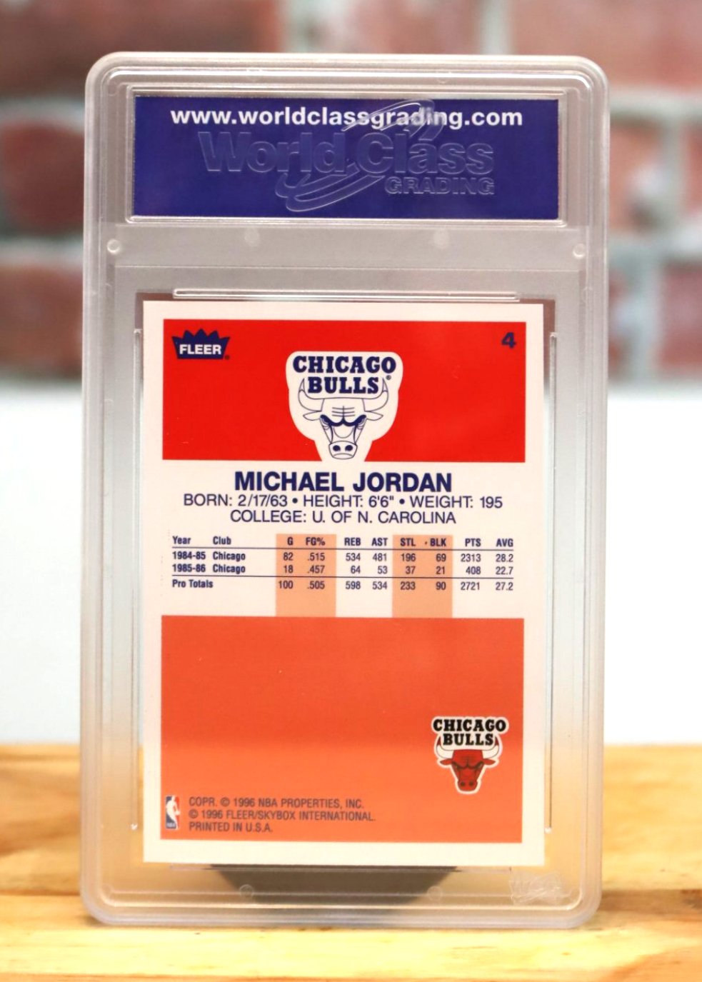 1996 Fleer Michael Jordan Anniversary Rookie Tribute Card