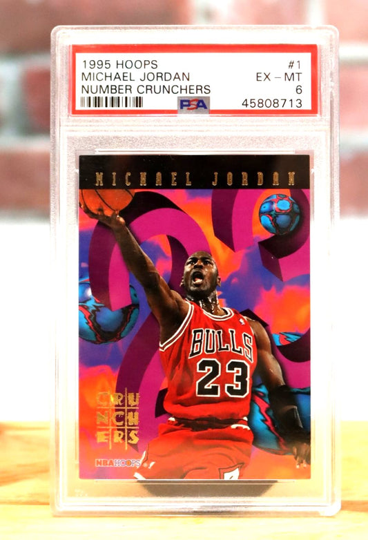 1995 Hoops Michael Jordan Numbers Crunchers Insert Card PSA 6
