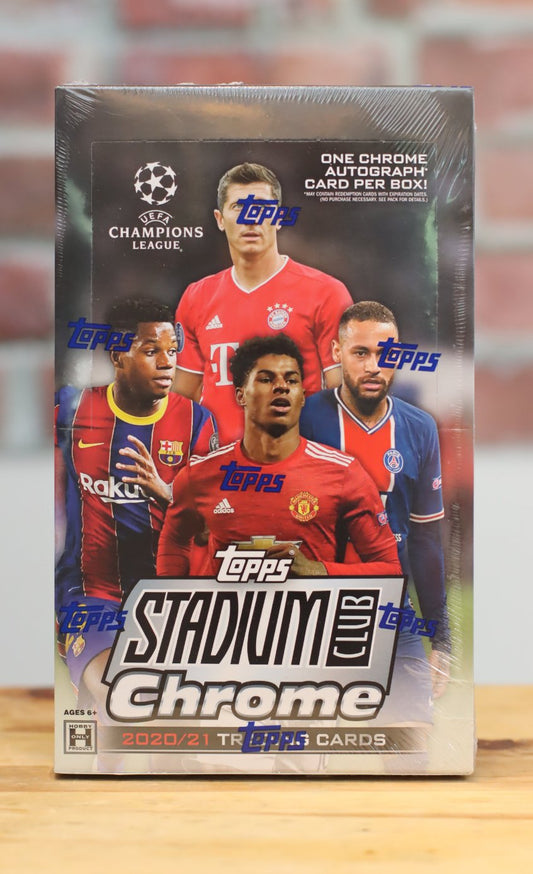 2020/21 Topps Stadium Club Soccer UEFA Champions League Hobby Box (18 Packs)