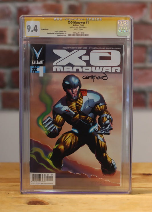 X-O Manowar #1 Graded CGC 9.4 Comic Book Signature Series Cary Nord