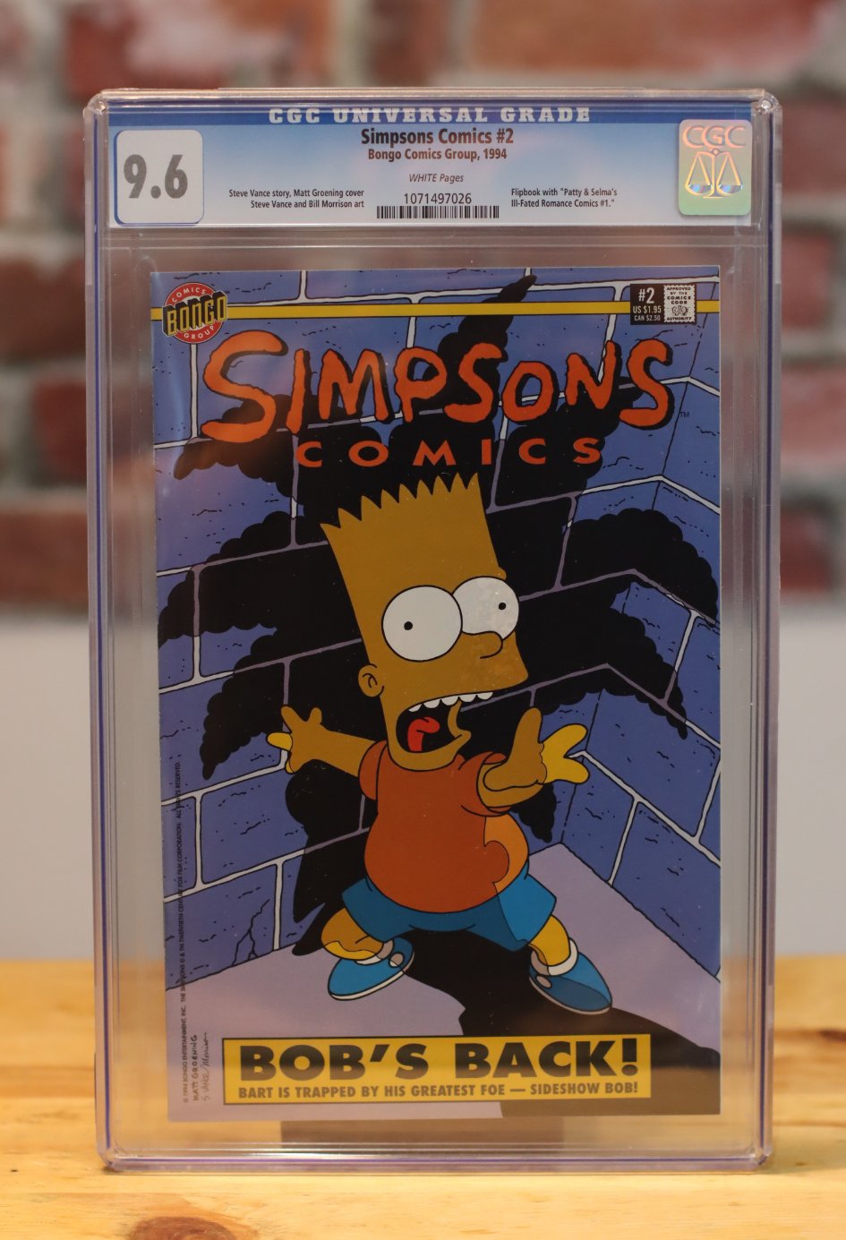 The Simpsons #2 Graded CGC 9.6 Bongo Comic Book Bart Simpson Cover