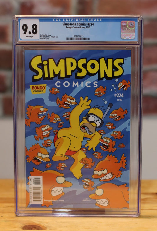 The Simpsons #224 Graded CGC 9.8 Bongo Comic Book Homer Simpson Cover