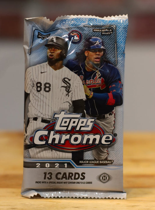 2021 Topps Chrome Baseball Card Hobby Jumbo Pack (13 Cards)