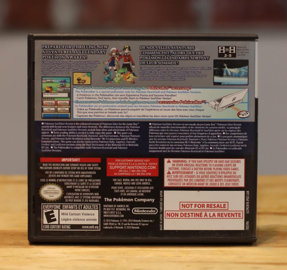 Pokémon Soul Silver Version Nintendo DS Video Game Complete