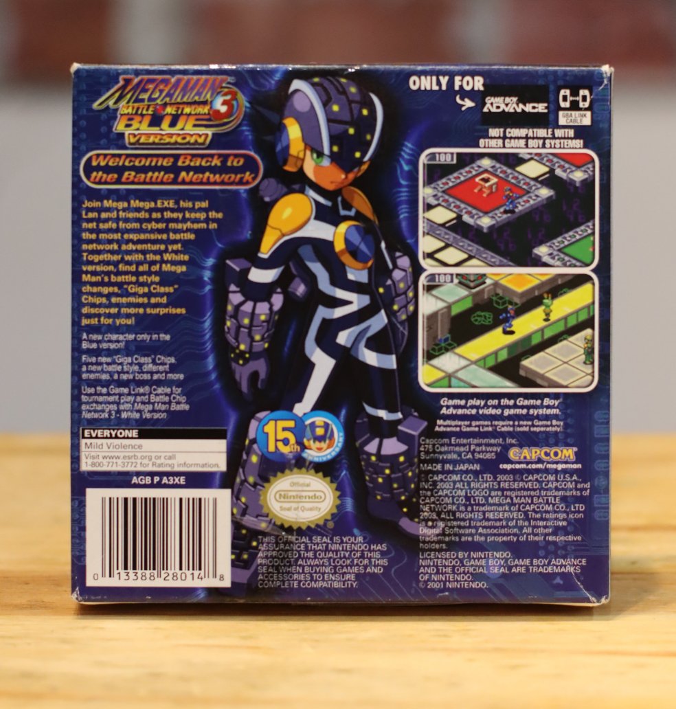 Megaman Battle Network 3 Blue Version GBA Nintendo Game Boy Advance Complete