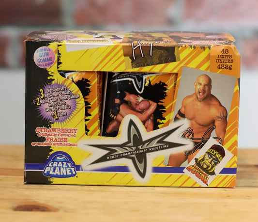 1998 Crazy Planet WCW NWO Wrestling Sticker Cards Hobby Wax Box (48 Packs)