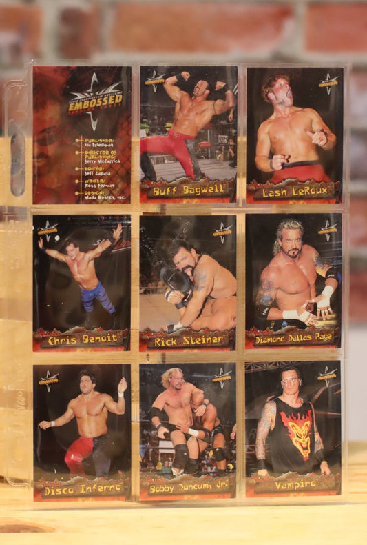 1999 Topps WCW Wrestling Embossed Trading Cards Complete Set (72 Cards)