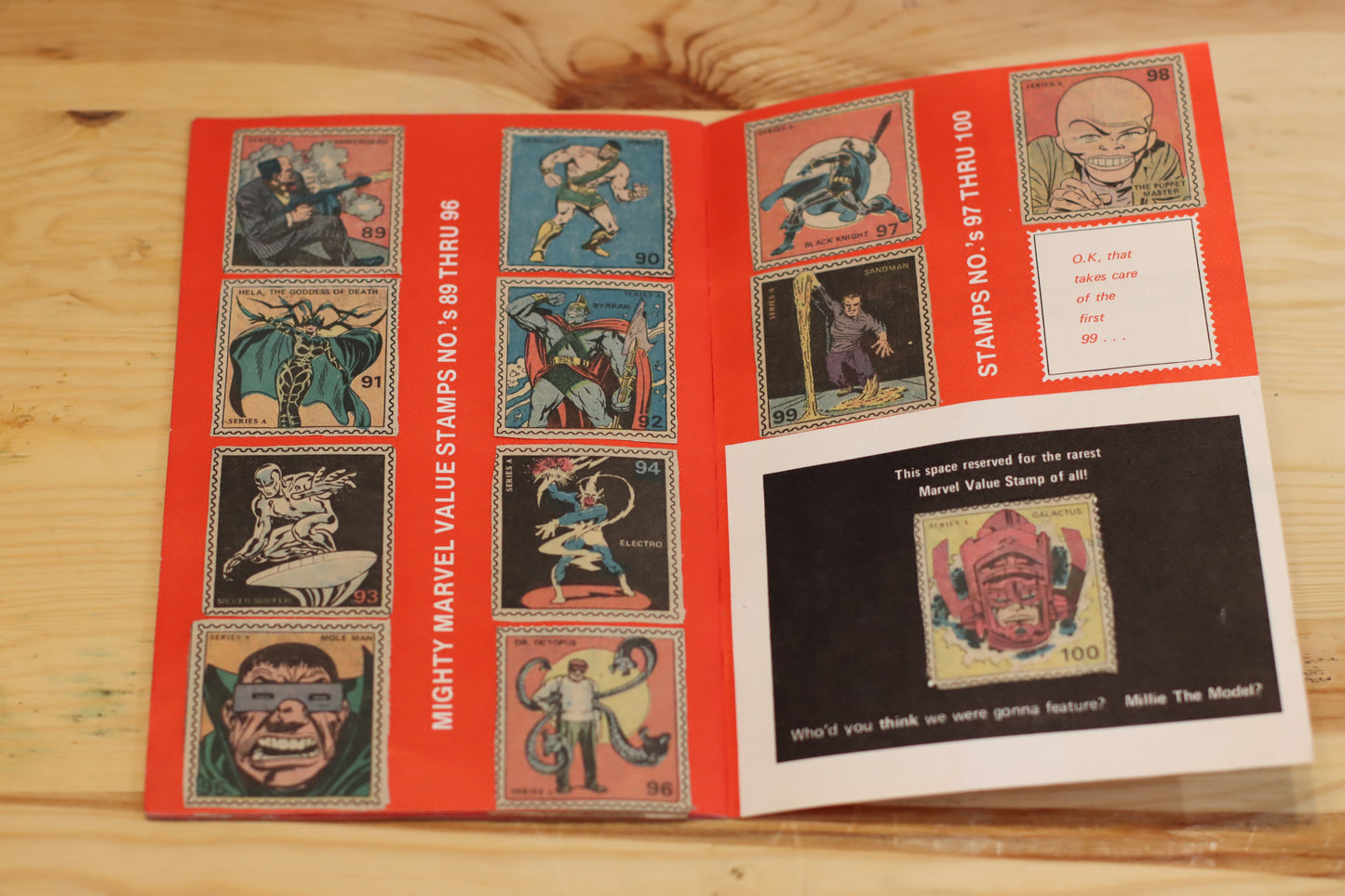1974 Marvel Value Stamp Book Complete (100 Stamps) Full Set