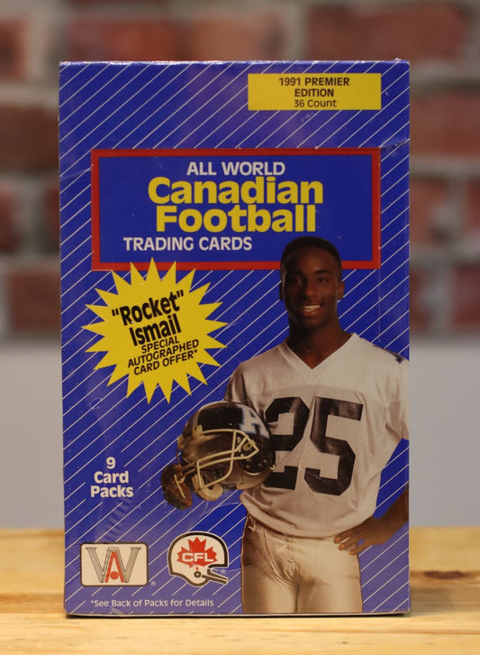 1991 All-World CFL Football Cards Factory Sealed Hobby Wax Box (36 Packs)