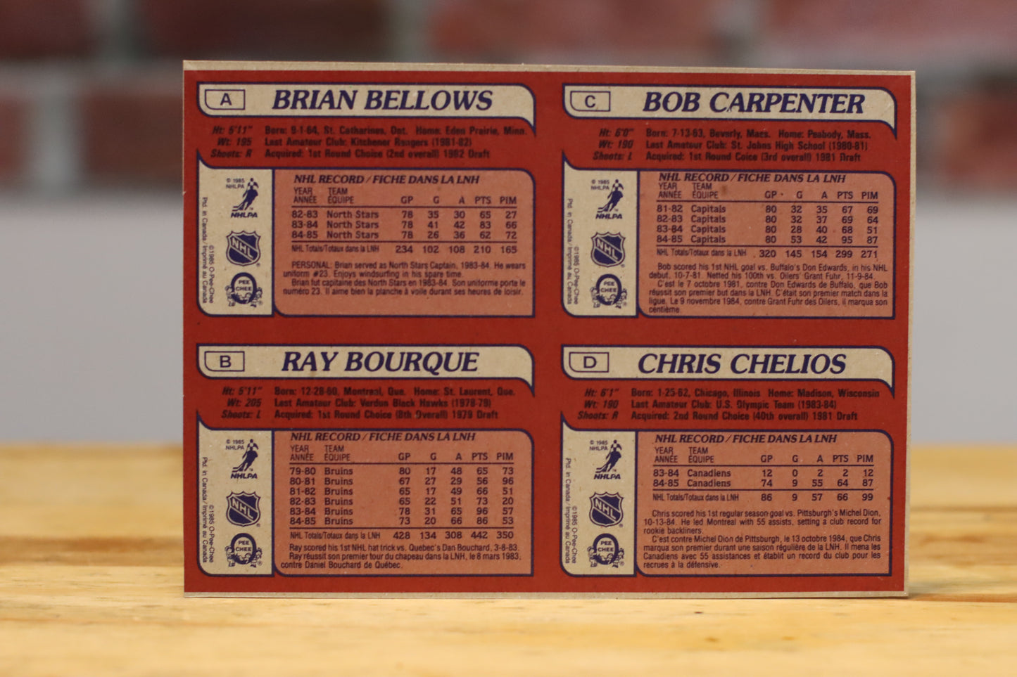 1985/86 OPC O-Pee-Chee Hockey Box Bottom Panel Set Mario Lemieux Rookie Card