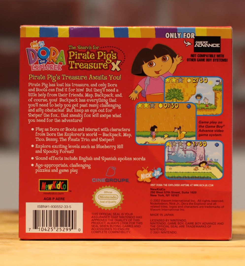 Dora The Explorer Pirate Pig's Treasure X Original Nintendo Gameboy Advance Video Game Complete