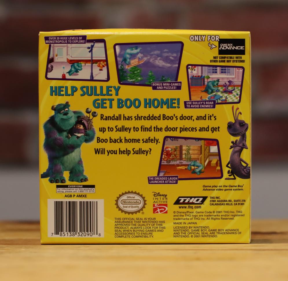 Disney Monsters Inc Original Nintendo Gameboy Advance Video Game Complete