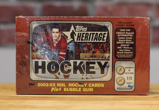 2002/03 Topps Heritage Hockey Cards Factory Sealed Hobby Wax Box (24 Packs)