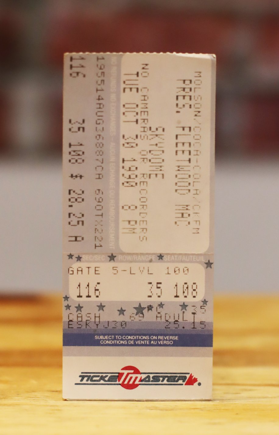 Fleetwood Mac 1990 Skydome Original Vintage Concert Ticket Stub