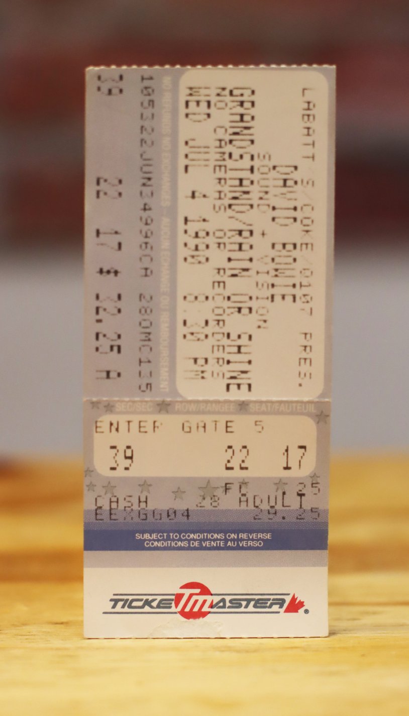 David Bowie 1989 Exhibition Stadium Toronto Original Vintage Concert Ticket Stub