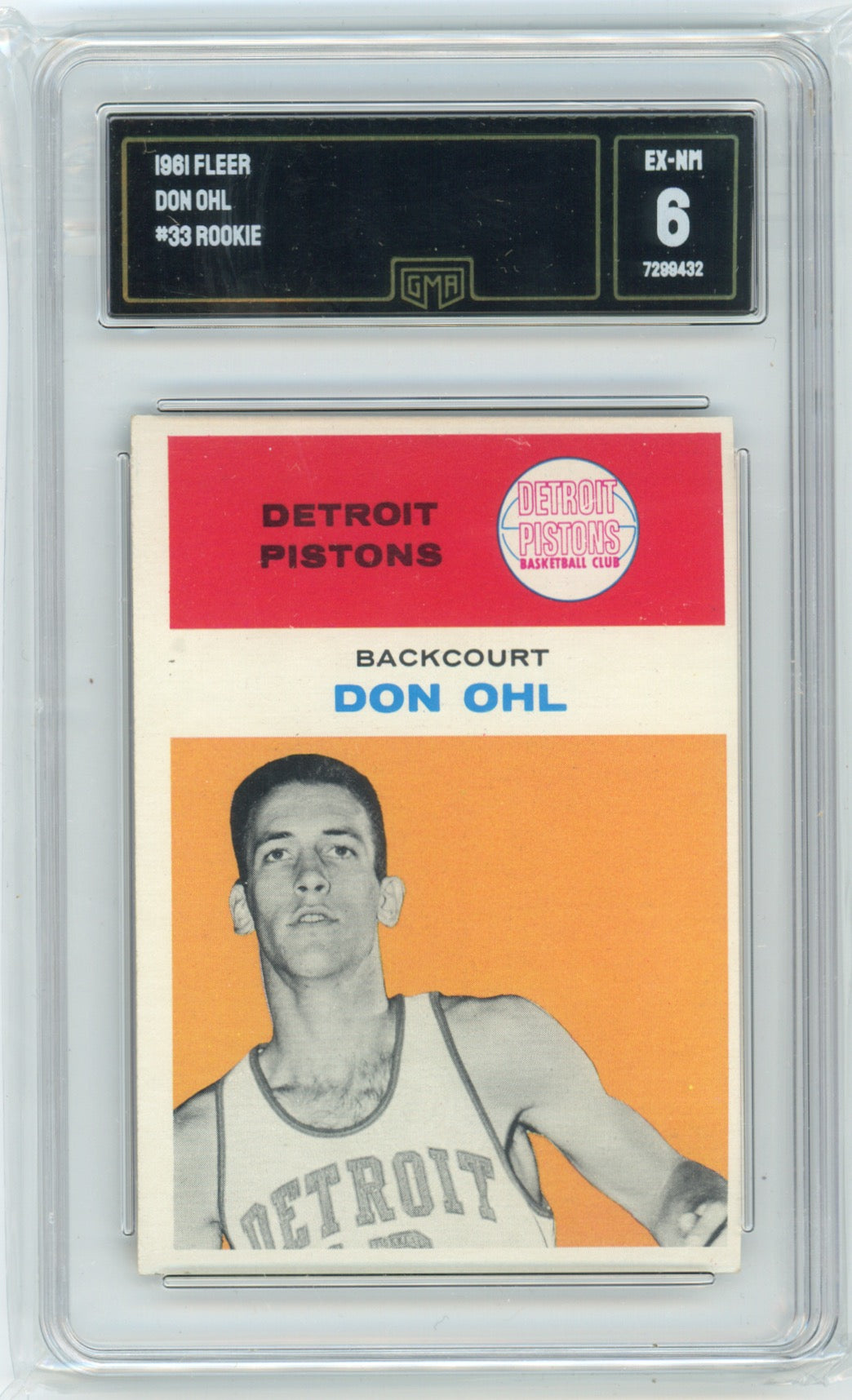 1961 Fleer Don Ohl #33 Rookie GMA 6