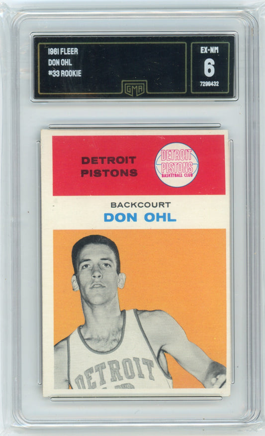 1961 Fleer Don Ohl #33 Rookie GMA 6
