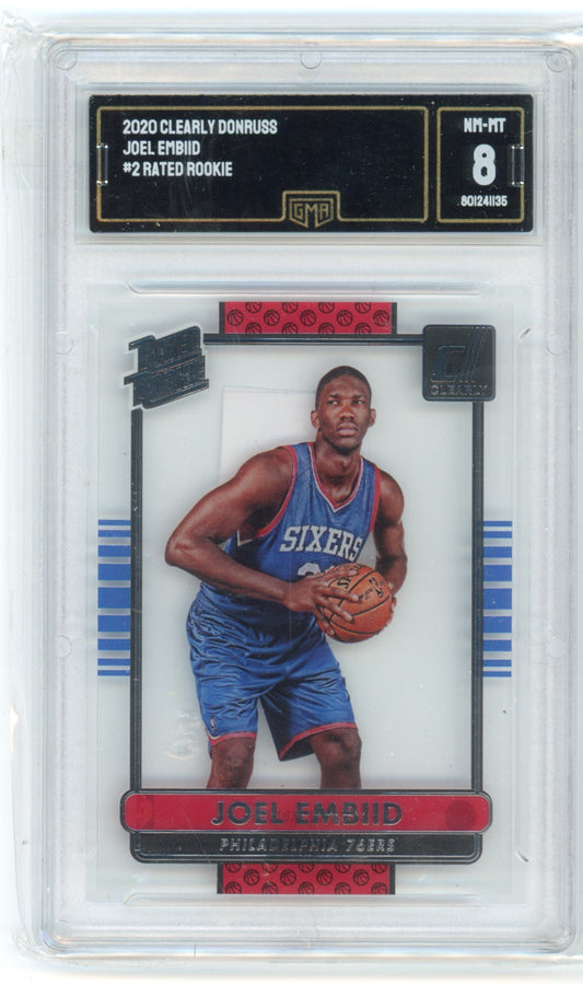 2020 Clearly Donruss Joel Embiid #2 Rated Rookie GMA 8