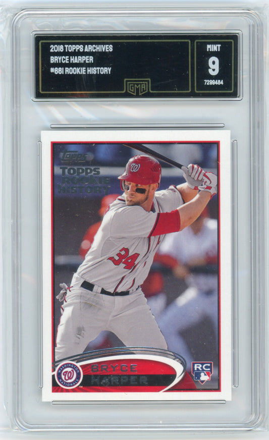 2018 Topps Archives Bryce Harper #661 Rookie History GMA 9