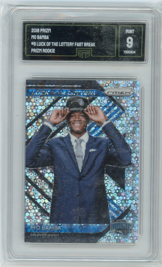 2018 Prizm Mo Bamba #6 Luck Of The Lottery Fast Break Prizm Rookie GMA 9