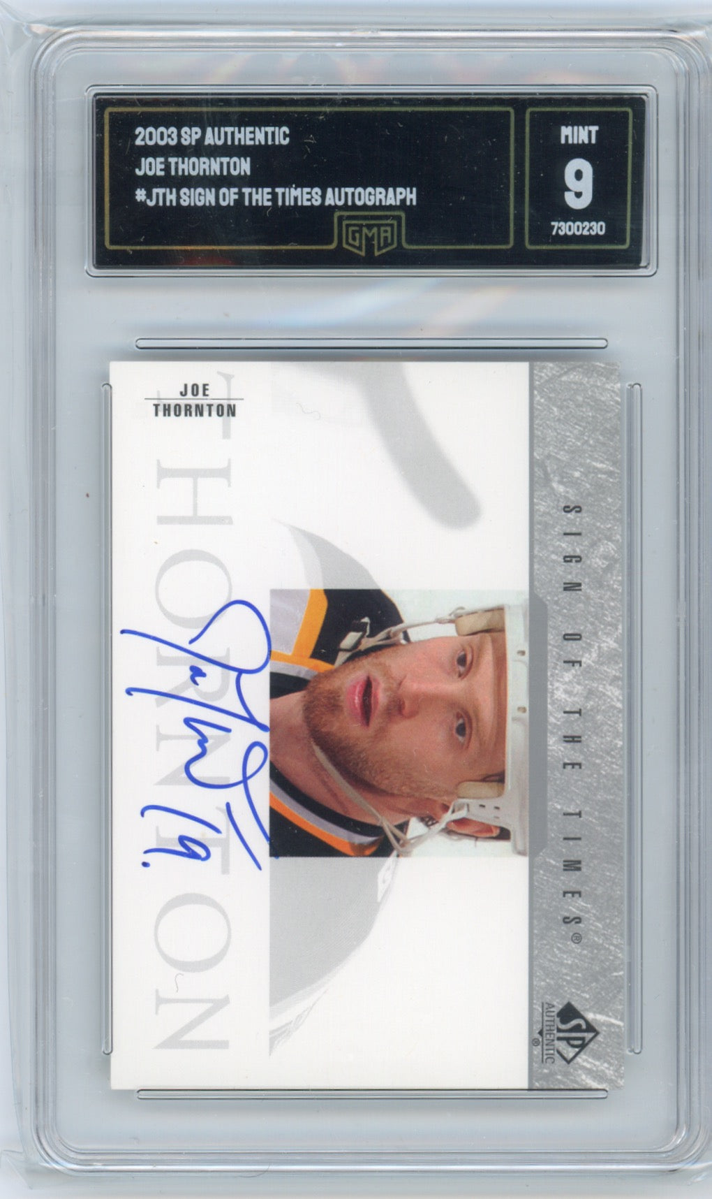 2003 SP Authentic Joe Thornton #JTH Sign Of The Times Autograph GMA 9