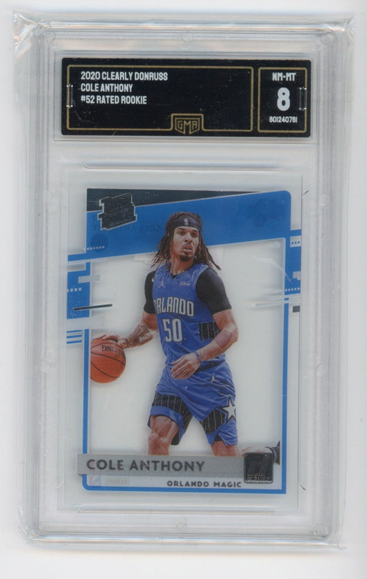 2020 Clearly Donruss Cole Anthony #52 Rated Rookie GMA 8