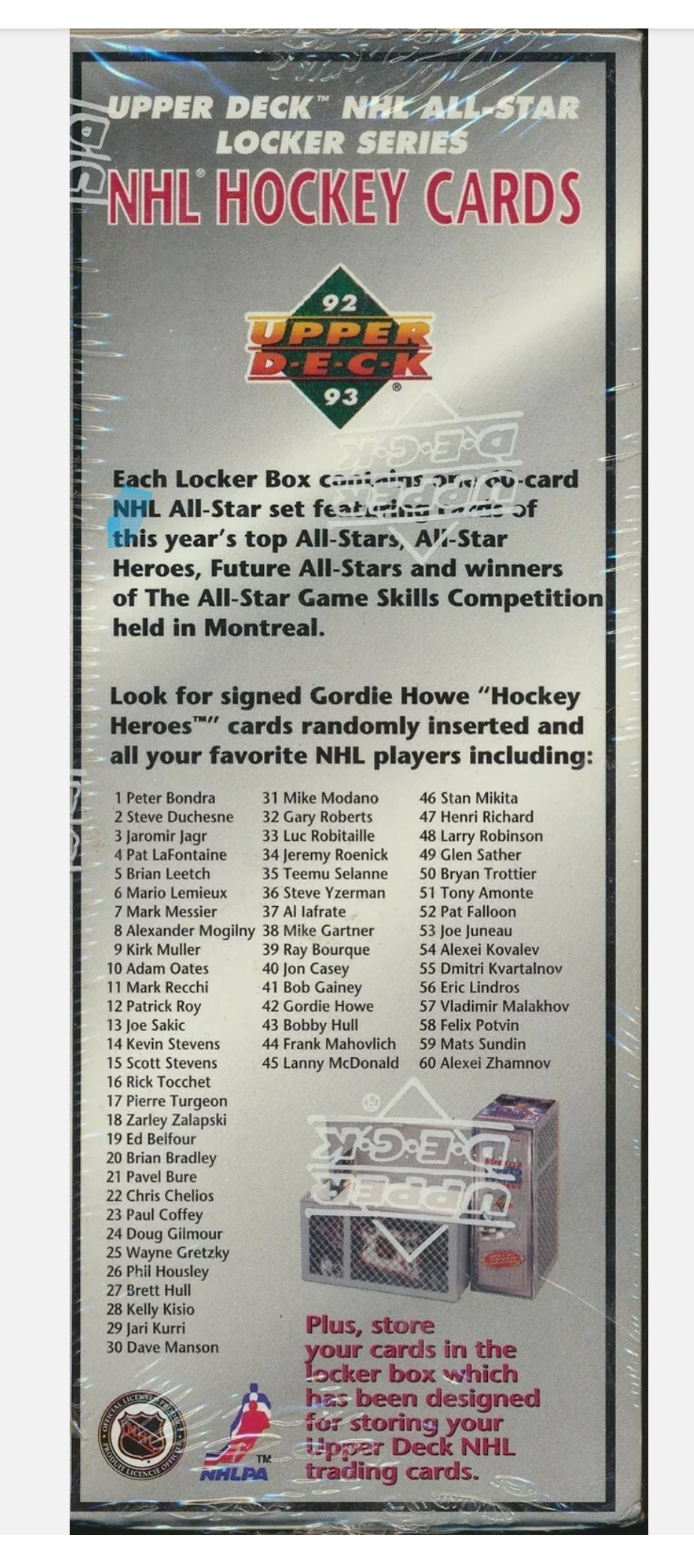 1991/92 Upper Deck Hockey Card Commemorative Locker Box