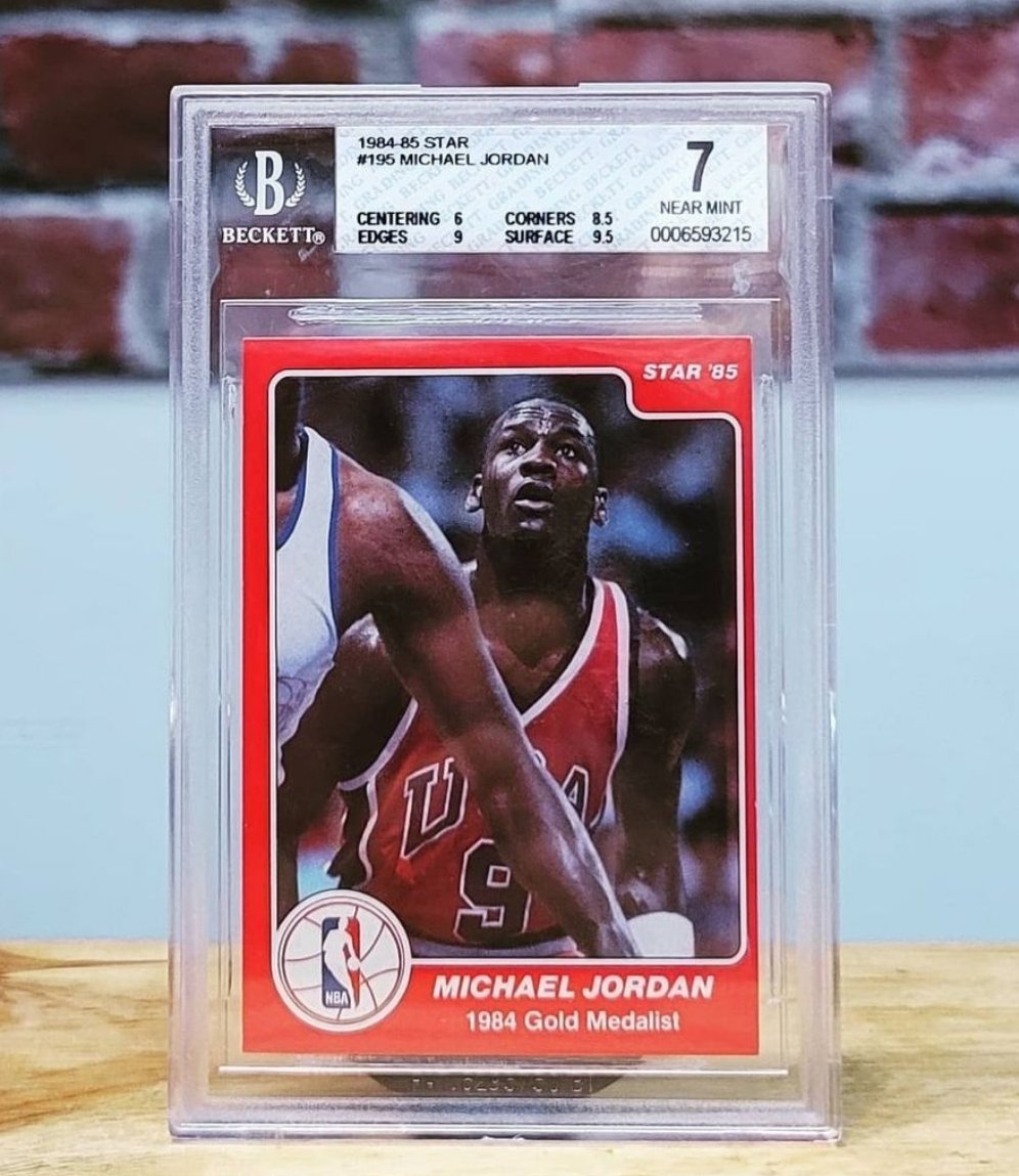 1984/85 STAR Michael Jordan USA Olympics Rookie Card #195 BGS 7