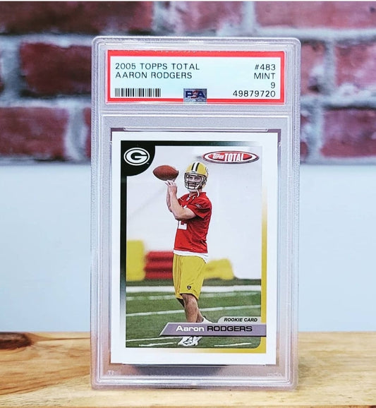 2005 Topps Total Aaron Rodgers Graded Rookie Card PSA 9