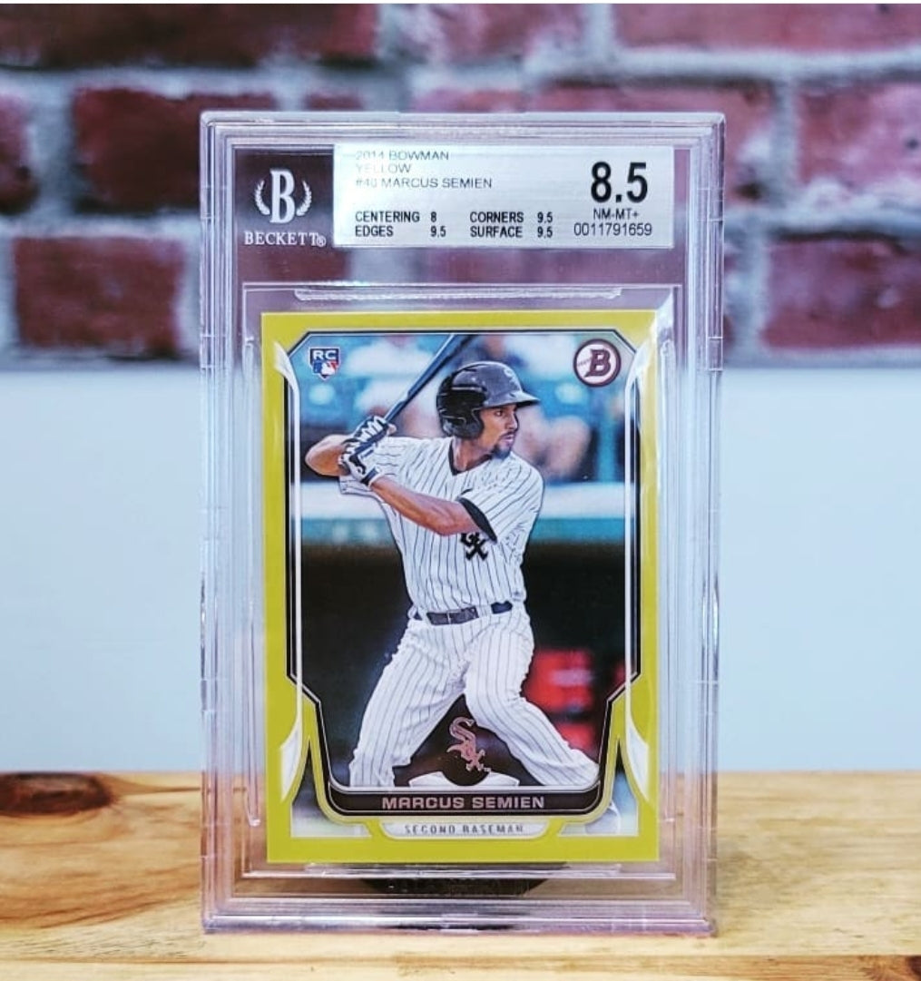 2014 Bowman Marcus Semien Yellow Graded Rookie Card BGS 8.5