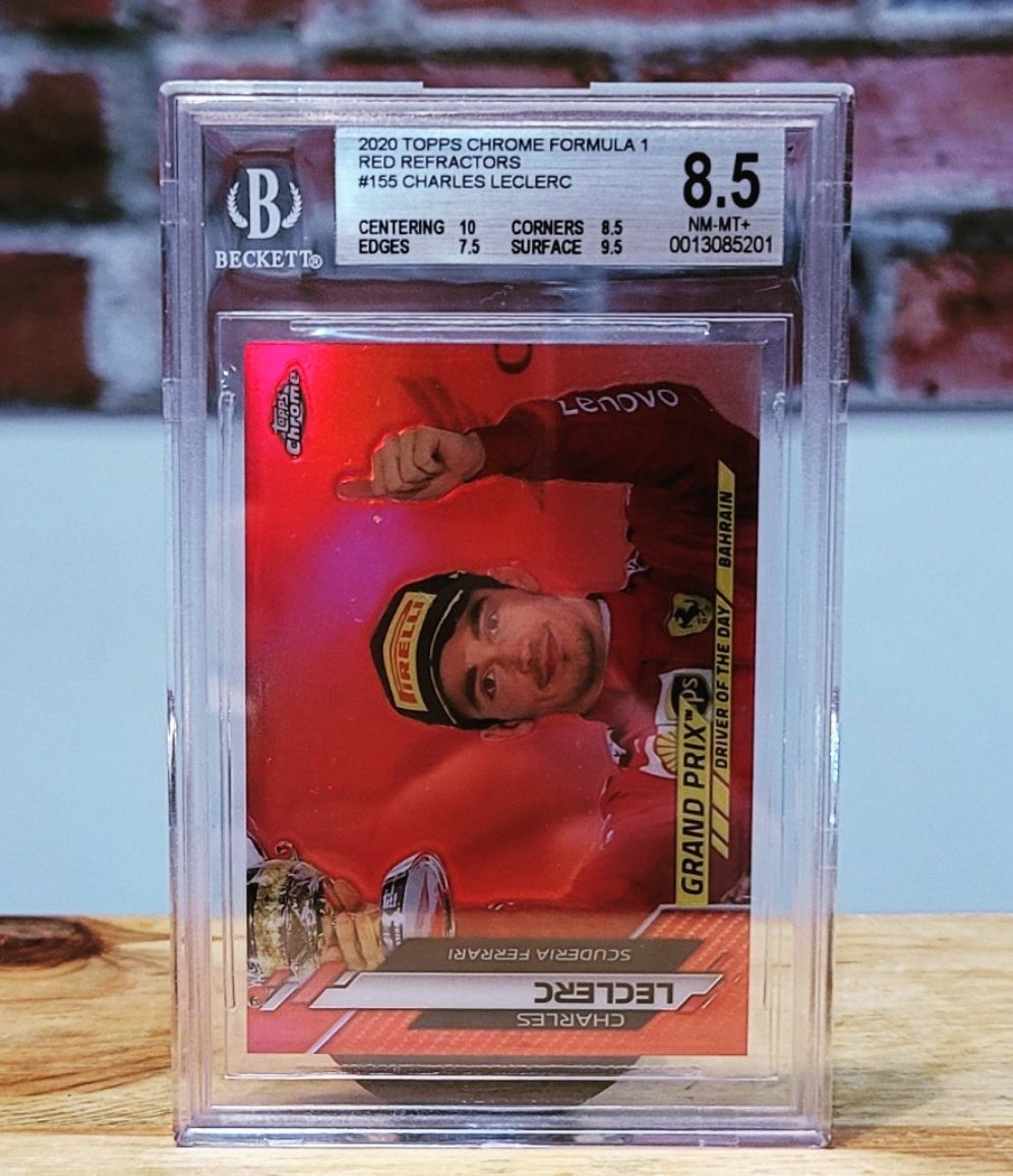 2020 Topps Chrome Charles Leclerc F1 Formula 1 Red Refractor Rookie BGS 8.5 1/5