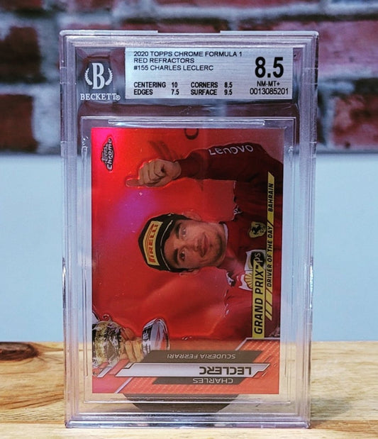 2020 Topps Chrome Charles Leclerc F1 Formula 1 Red Refractor Rookie BGS 8.5 1/5