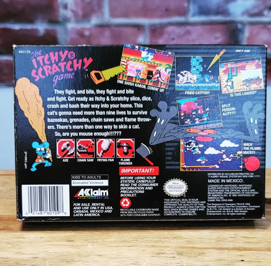 The Itchy & Scratchy Game SNES Super Nintendo