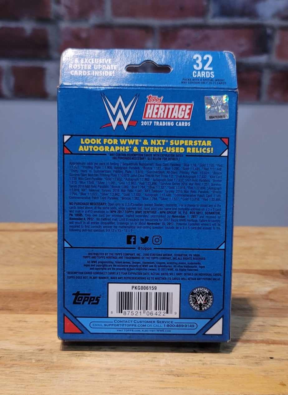2017 Topps Heritage WWF WWE Wrestlng Trading Cards Hanger Box (32 Cards)