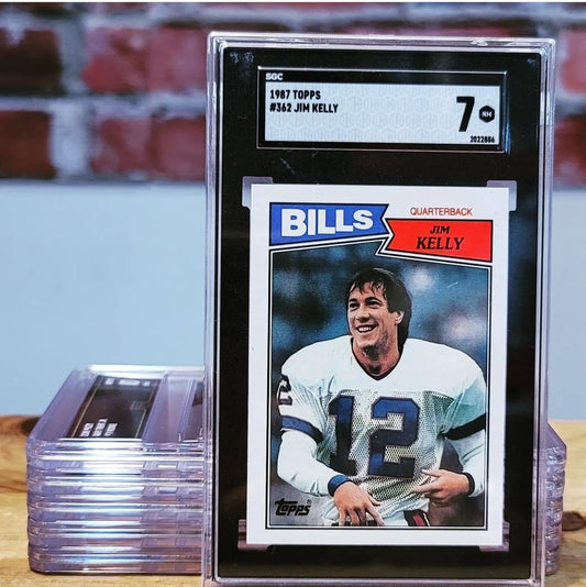 1987 Topps Jim Kelly NFL Buffalo Bills Rookie Card #362 SGC 7