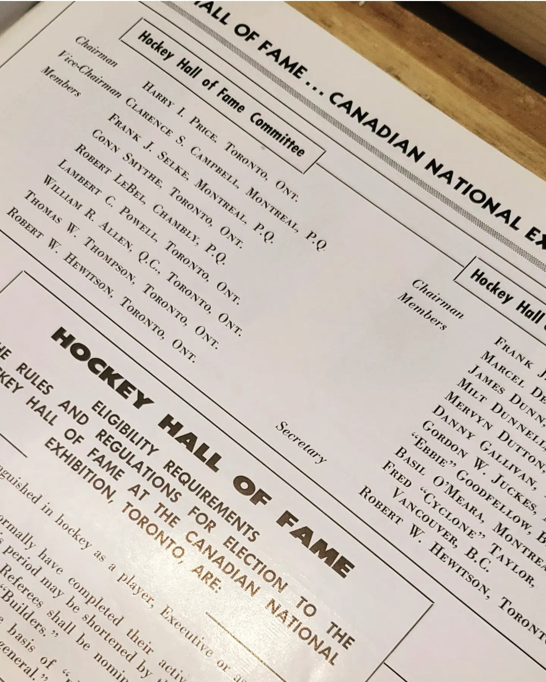 Original 1966 NHL Hockey Hall Of Fame Book, Rare!