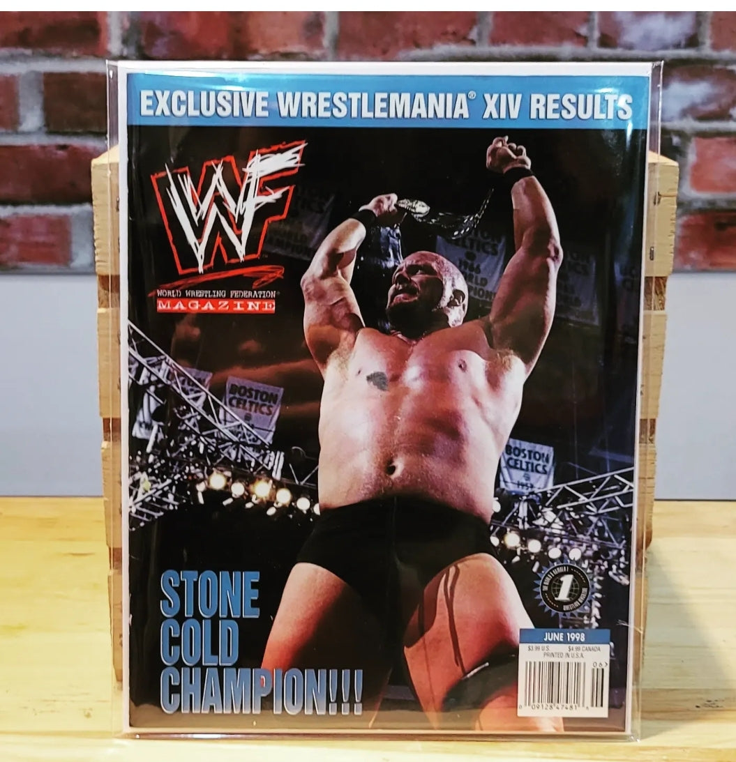 Original WWF WWE Vintage Wrestling Magazine Stone Cold Austin (June 1998)